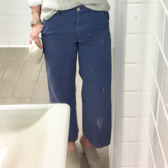 Everlane Pants - Everlane Wide Leg Crop Pants in Mid Blue size 2